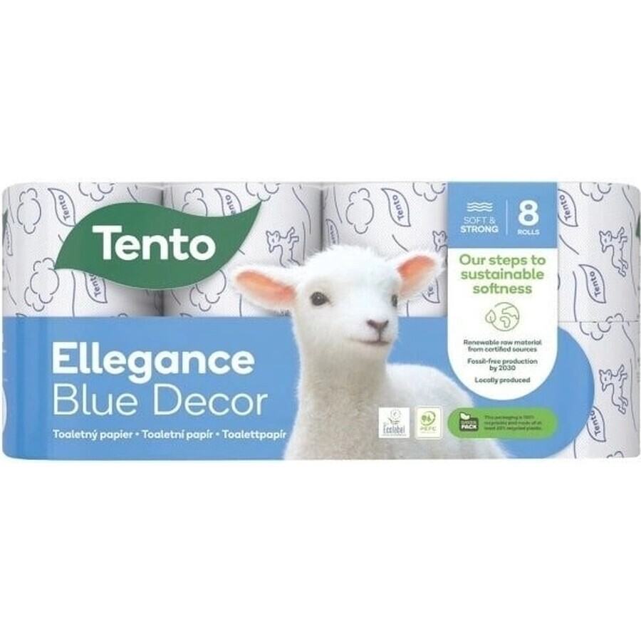 Deze Toiletpapier Decor blauw 3vr 1×8 stuks 3 ply toiletpapier