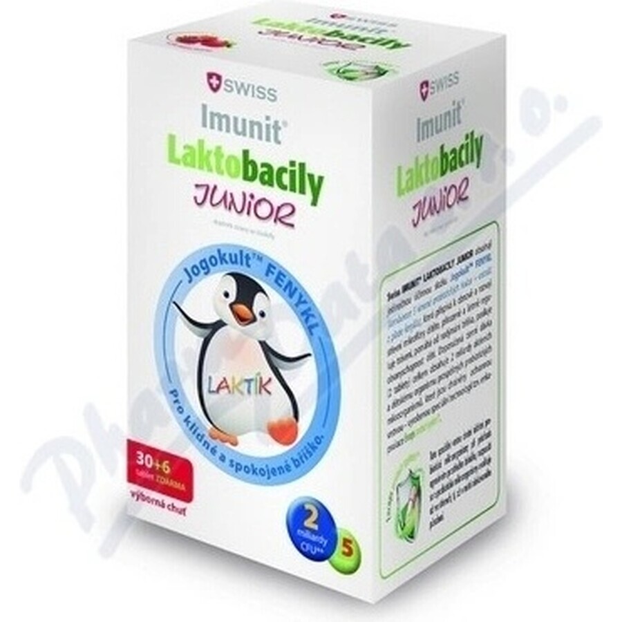 SWISS Lactobacilli JUNIOR Immunit + vitamin D3 30+6 tbl. 1×36 tbl, vitamins