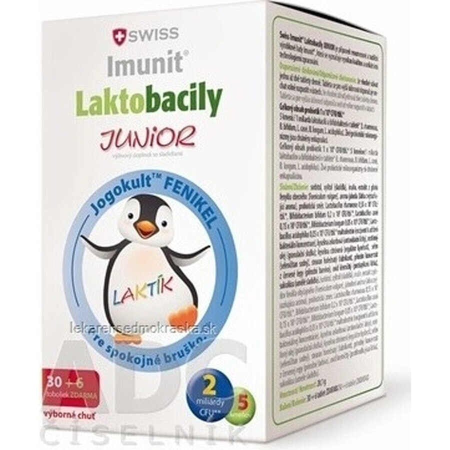 SWISS Lactobacilli JUNIOR Immunit + vitamin D3 30+6 tbl. 1×36 tbl, vitamins