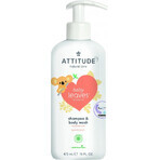 ATTITUDE Babyzeep en -shampoo (2 in 1) Babyblaadjes met perensaparoma 1×473 ml, bodylotion voor baby's