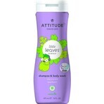 ATTITUDE Babyzeep en -shampoo (2 in 1) Babyblaadjes met perensaparoma 1×473 ml, bodylotion voor baby's