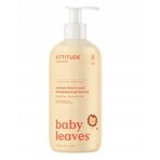 ATTITUDE Babyzeep en -shampoo (2 in 1) Babyblaadjes met perensaparoma 1×473 ml, bodylotion voor baby's