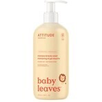 ATTITUDE Babyzeep en -shampoo (2 in 1) Babyblaadjes met perensaparoma 1×473 ml, bodylotion voor baby's