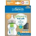 Biberon Dr.BROWN´S OPTIONS+ 150 ml duopack 1×2 pz, biberon anticolica 0m+