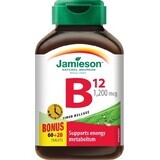 JAMIESON VITAMINE B12 VITAMINE B12 METHYLCOBALAMINE 1200 μg 1×80 tbl, geleidelijke afgifte