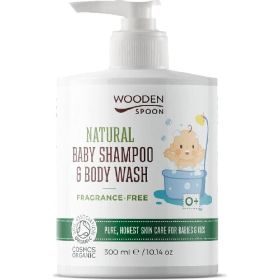 Wooden Spoon Baby Shower Gel/Shampoo 2en1 sin perfume 300ml 1×300ml, gel de ducha para bebés