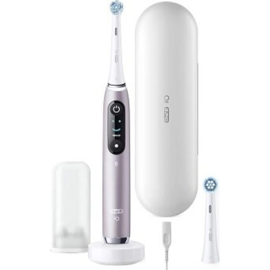 Oral B EK iO Series 9 Rose Quartz + porte-brosse à dents + étui de voyage 1×1 set, brosse à dents électronique