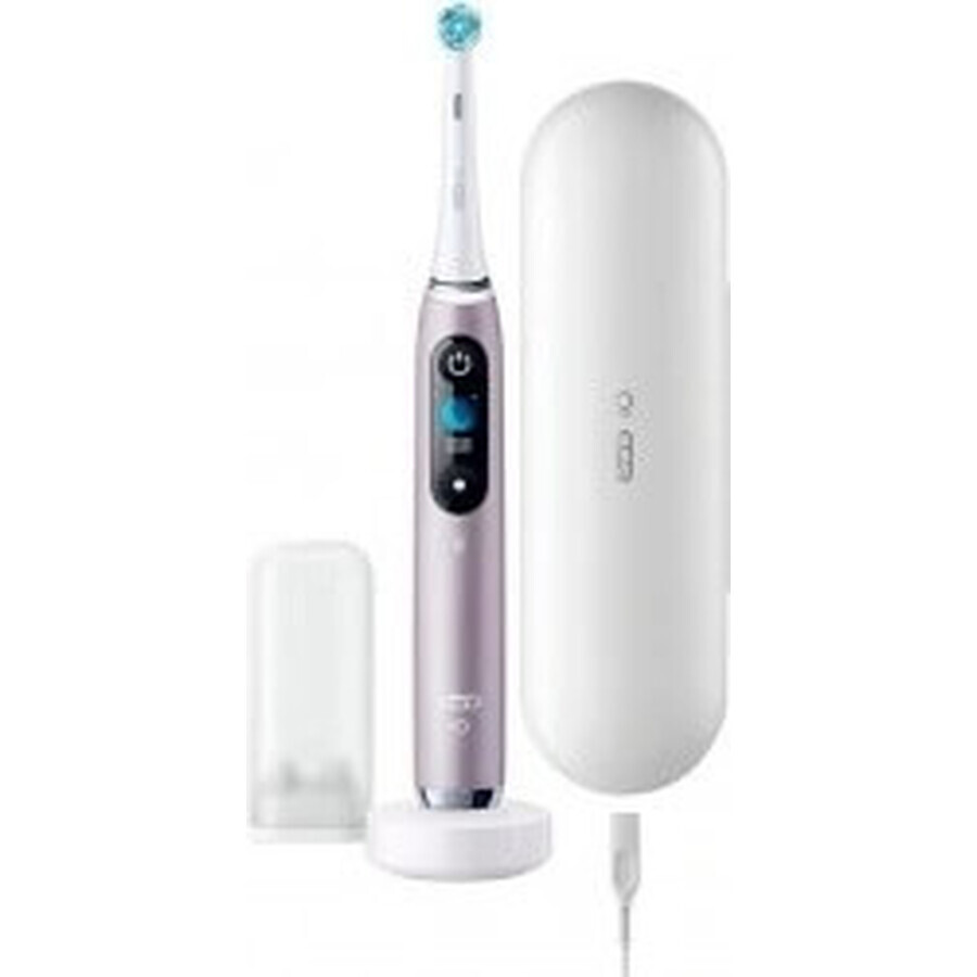 Oral B EK iO Series 9 Rose Quartz + porte-brosse à dents + étui de voyage 1×1 set, brosse à dents électronique