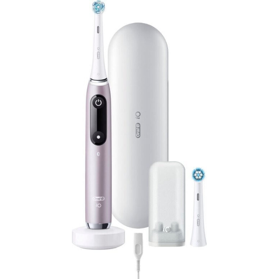 Oral B EK iO Series 9 Rose Quartz + porte-brosse à dents + étui de voyage 1×1 set, brosse à dents électronique