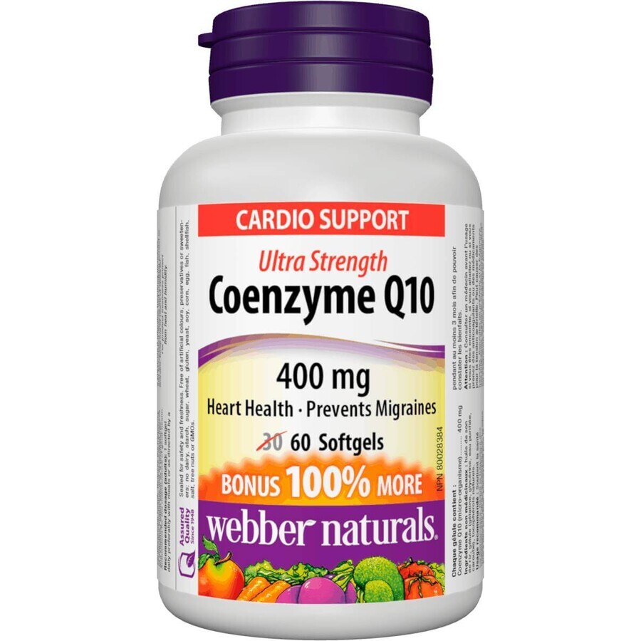 WEBBER NATURALS Co-enzym Q10 400 mg EXTRA STERK 1×60 cps, voedingssupplement