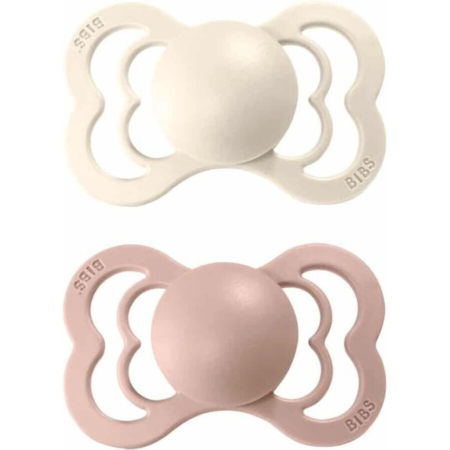 BIBS Supreme natural rubber pacifier BIBS Supreme vanilla/peach 1×2 - size 2