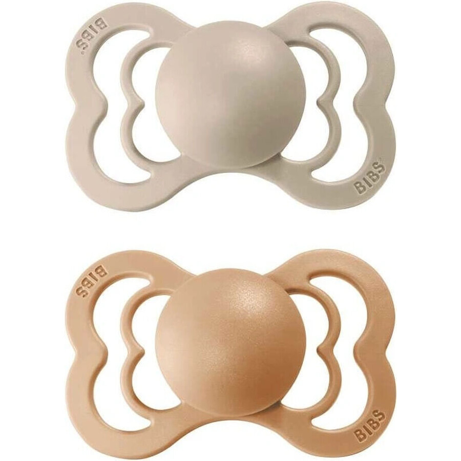 BIBS Supreme natural rubber pacifier BIBS Supreme vanilla/peach 1×2 - size 2