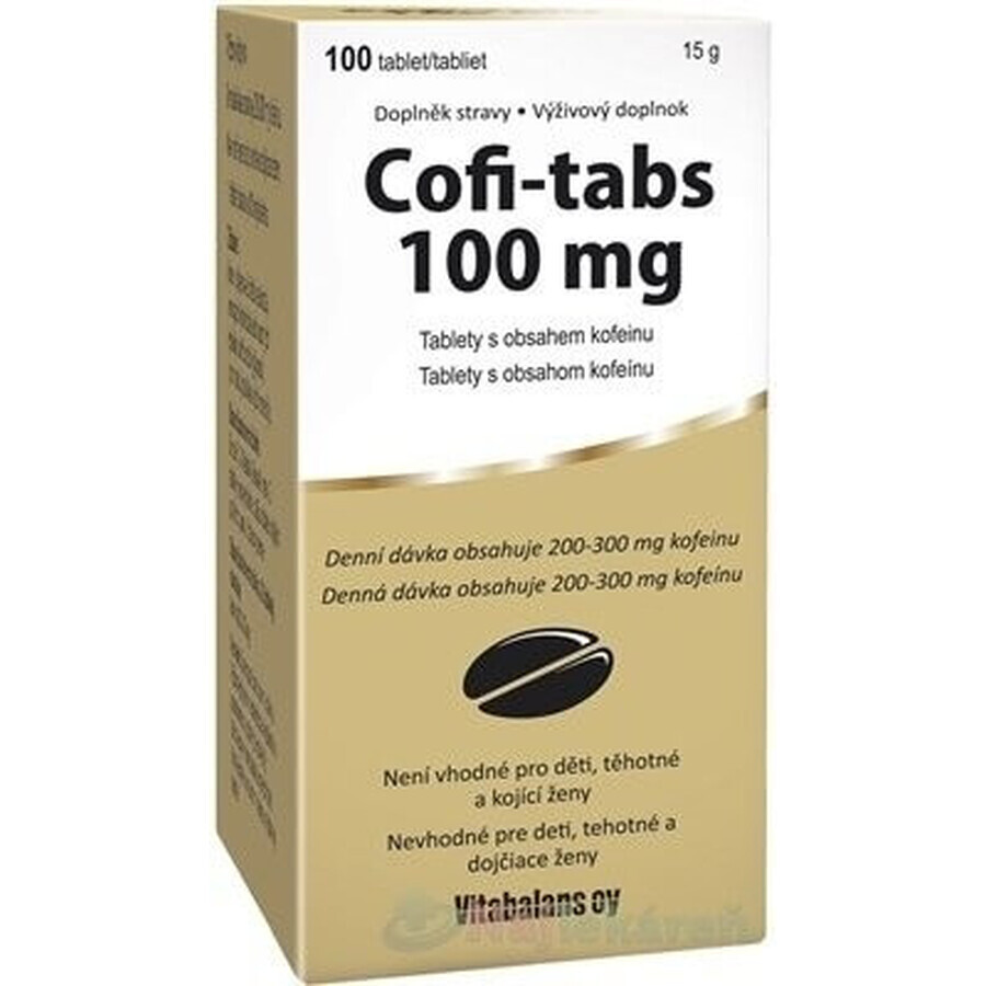 Vitabalans Cofi-tabs 1×100 tbl, tabletten met cafeïne