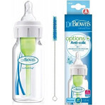 Dr.BROWN'S BABY BOTTLE OPTIONS+ 120 ml 1×1 Stück, schmal, 0M+, antikolik, Kunststoff, weiß