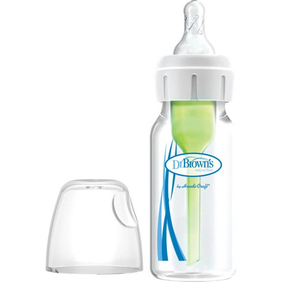 Dr.BROWN'S BABY BOTTLE OPTIONS+ 120 ml 1×1 Stück, schmal, 0M+, antikolik, Kunststoff, weiß