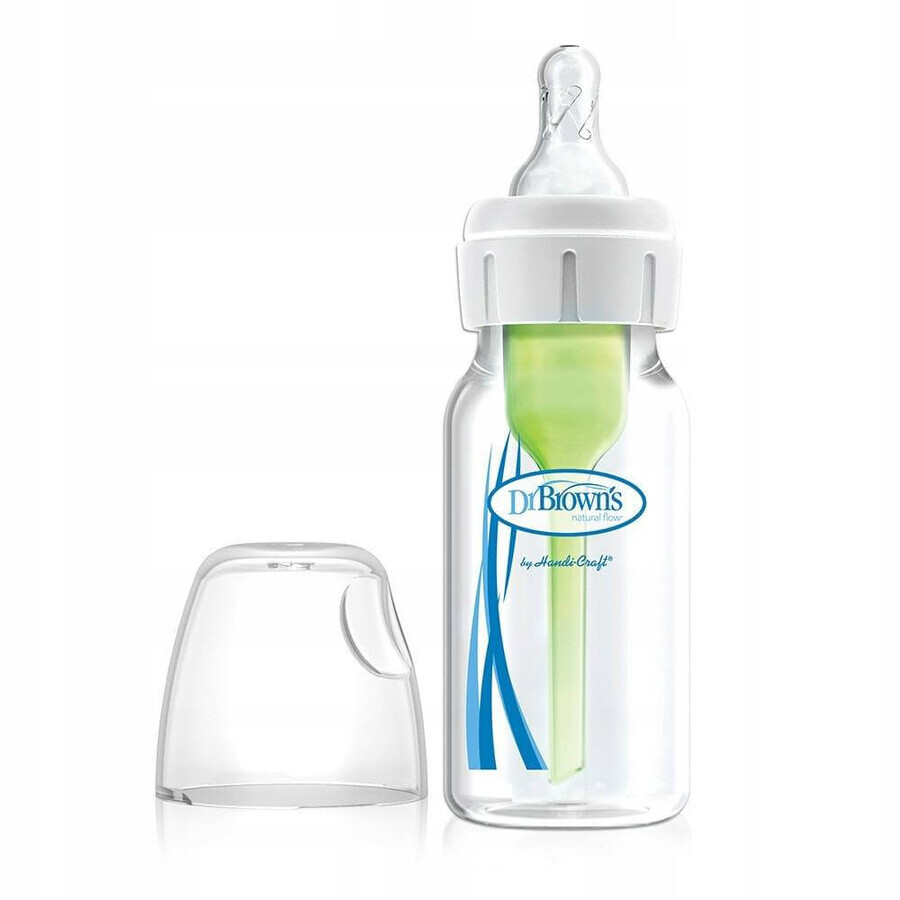 Dr.BROWN'S BABY BOTTLE OPTIONS+ 120 ml 1×1 Stück, schmal, 0M+, antikolik, Kunststoff, weiß