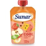 Sunar COOL Fruit Banaan, aardbeien, appels 1×120 g, Banaan, aardbeien, appels, 12m+