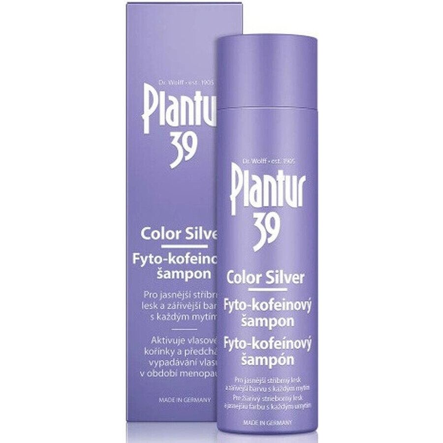 Plantur 39 Colour Silver Phyto-Koffein-Shampoo 1×250 ml, Shampoo mit Koffein