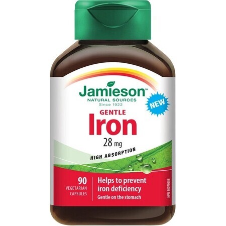 JAMIESON GENTLE IRON COMPLEX 1×90 cps, complemento alimenticio