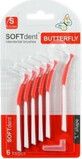 SOFTdent Butterfly S interdentale ragers 0,5 mm gebogen, rood 1x6 stuks