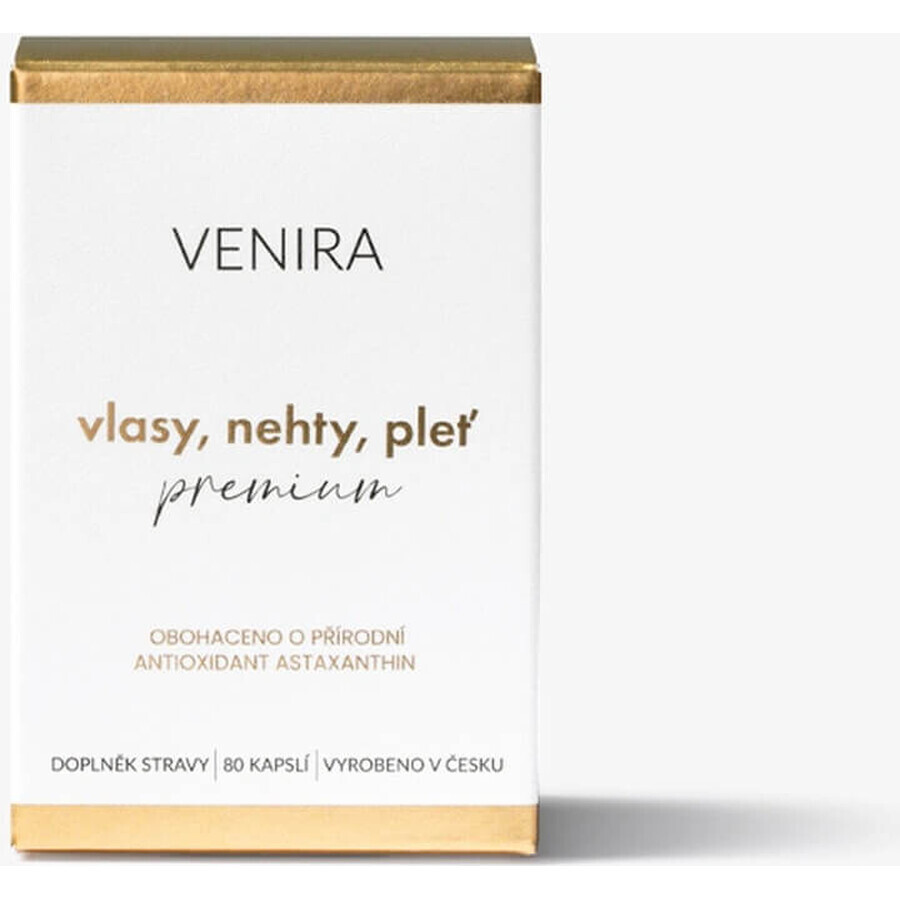 VENIRA PREMIUM capsules voor haar, nagels en huid, kuur van 40 dagen 1×80 cps, voedingssupplement