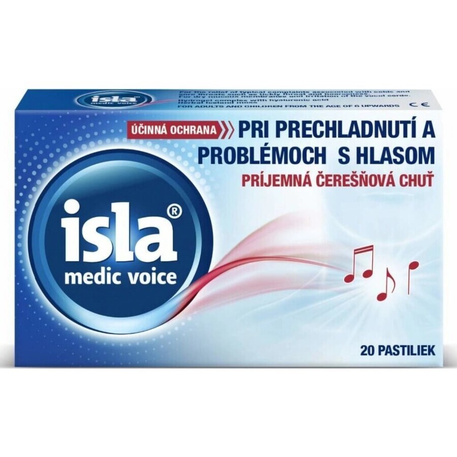 ISLA MEDIC voice 1x20 pcs, cherry-flavored lozenges