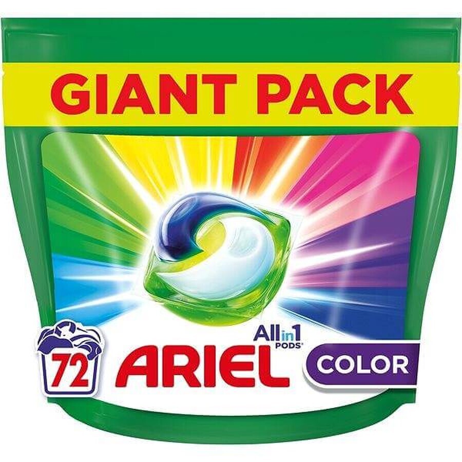 Ariel All-in-1 PODS Colour, Capsules de gel de lavage, 72 Capsules de gel de lavage 1×72, Capsules de gel de lavage