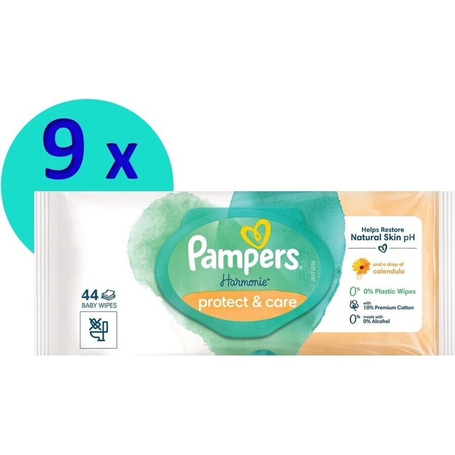 PAMPERS HARMONIE HARMONIE PROTECT&CARE WIPES 396KS 396KS 1×396 pcs, wet wipes