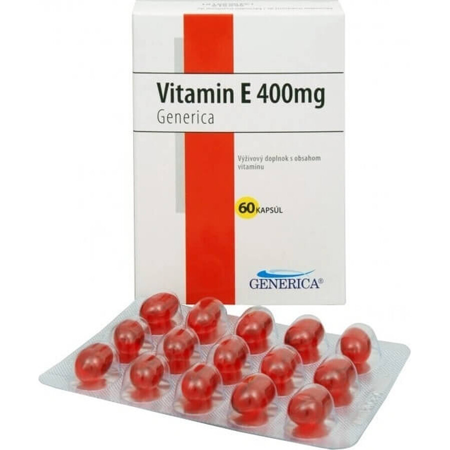 GENERICA Vitamine E 400 U.I. 1×60 cps, voedingssupplement