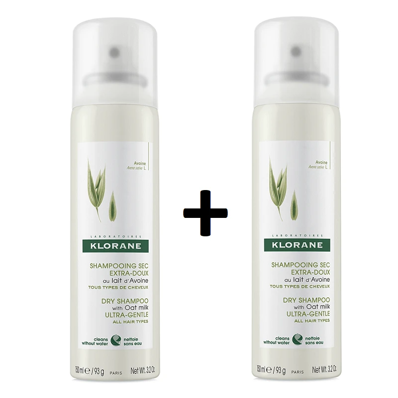 Droogshampoo met havermelk, 150 + 150 ml - 70% korting op het 2e product, Klorane