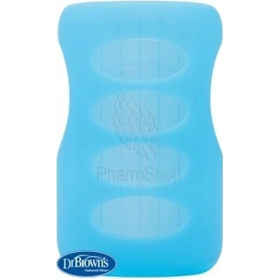 Dr.BROWN'S SILICONE COVER FOR GLASS FLAG 270ml 1×1 pc, blau, mit weitem Hals