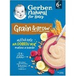 Papilla Gerber Natural Milk Trigo-Avena 1×220 g, frambuesa y plátano (a partir de 6 meses)