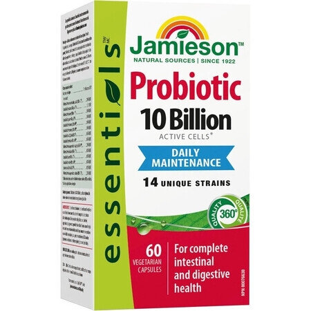 JAMIESON PROBIOTIC PROBIOTIC 10 BILLION 1×60 cps, mélange de cultures bactériennes