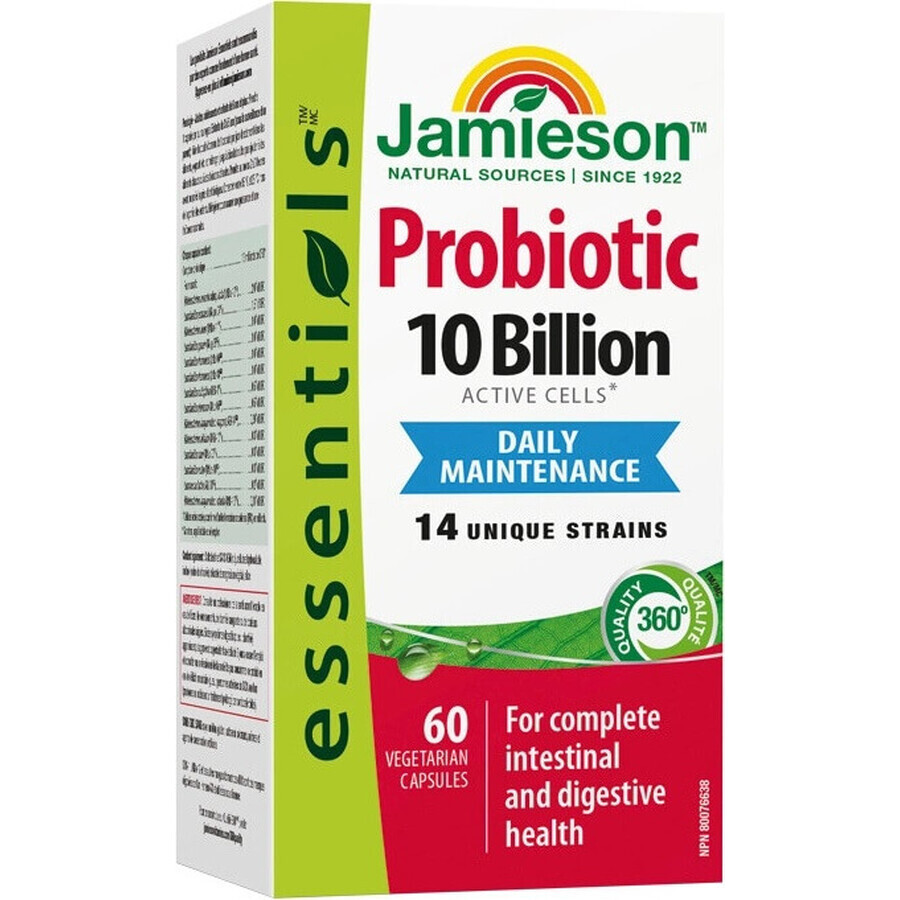 JAMIESON PROBIOTIC PROBIOTIC 10 BILLION 1×60 cps, mélange de cultures bactériennes