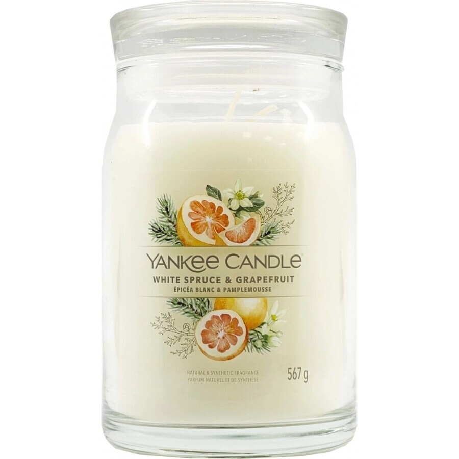 Yankee Candle Signature Large White Spruce & Grapefruit 1×567 g, candela profumata