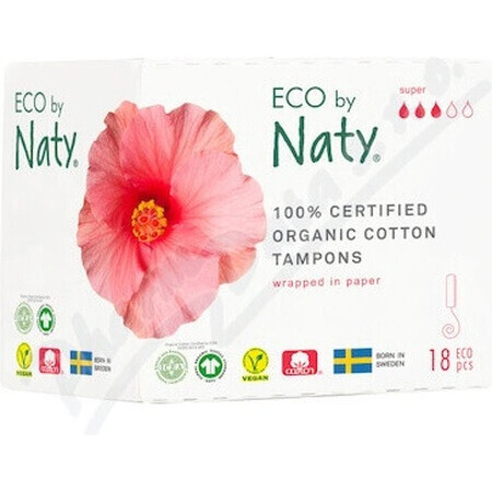 ECO BY NATY Tampons voor vrouwen (18 stuks) - super 1×18 stuks