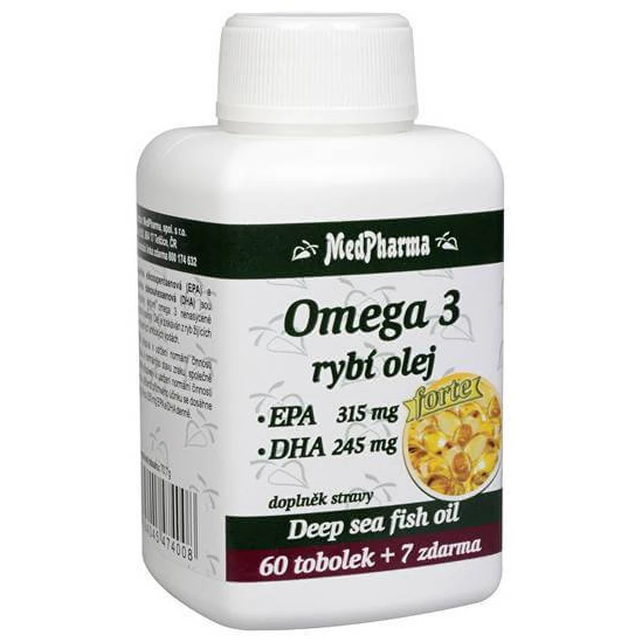MedPharma OMEGA 3 fish oil forte - EPA, DHA 1×67 cps, food supplement