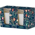 Emocio Glazen fles 52×65 mm 2 stuks in doos Happy & Merry - Forest Breeze, geurkaars 1×2 stuks, geurkaarsen