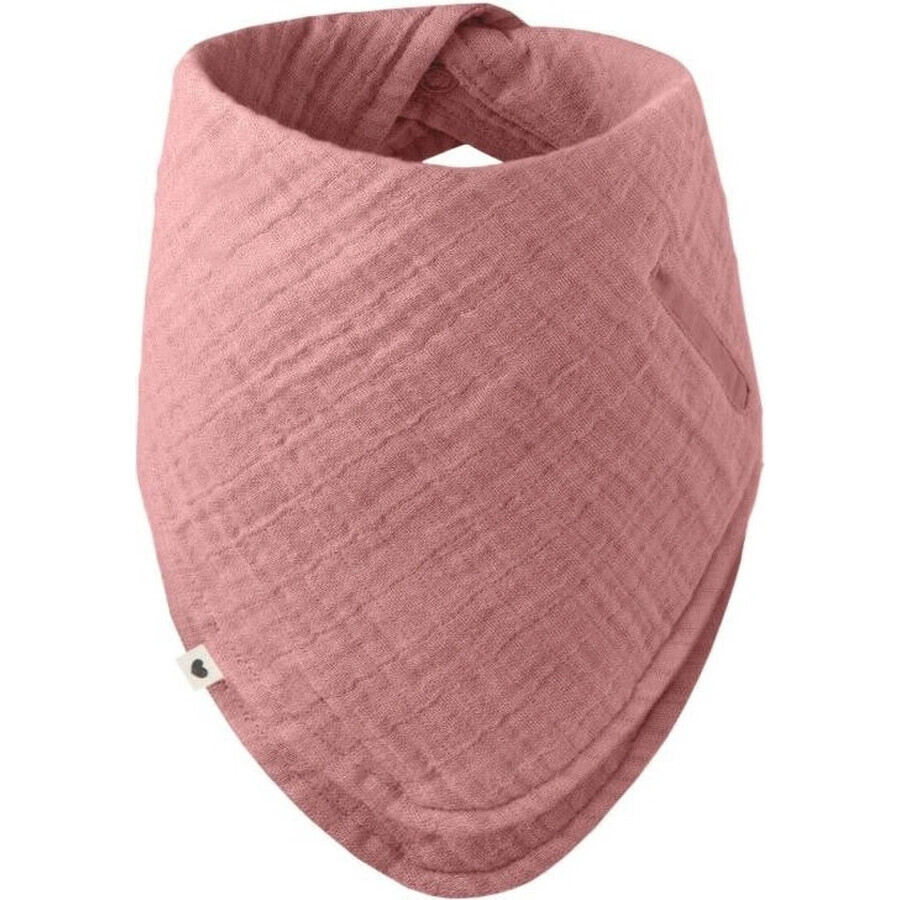 BIBS Bandana slabbetje van mousseline in biologisch katoen, Dusty Pink 1×1pc, slabbetje roze