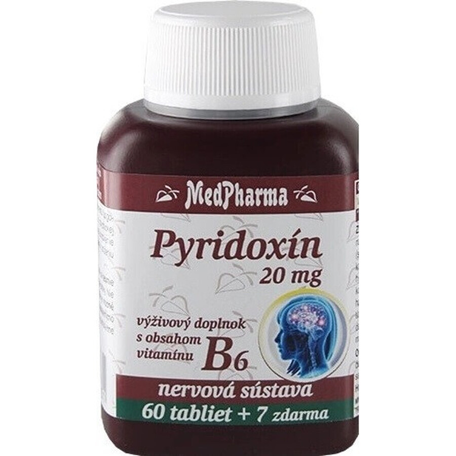 MedPharma PYRIDOXIN 20 mg (vitamine B6) 1×67 tbl, 60+7 gratis