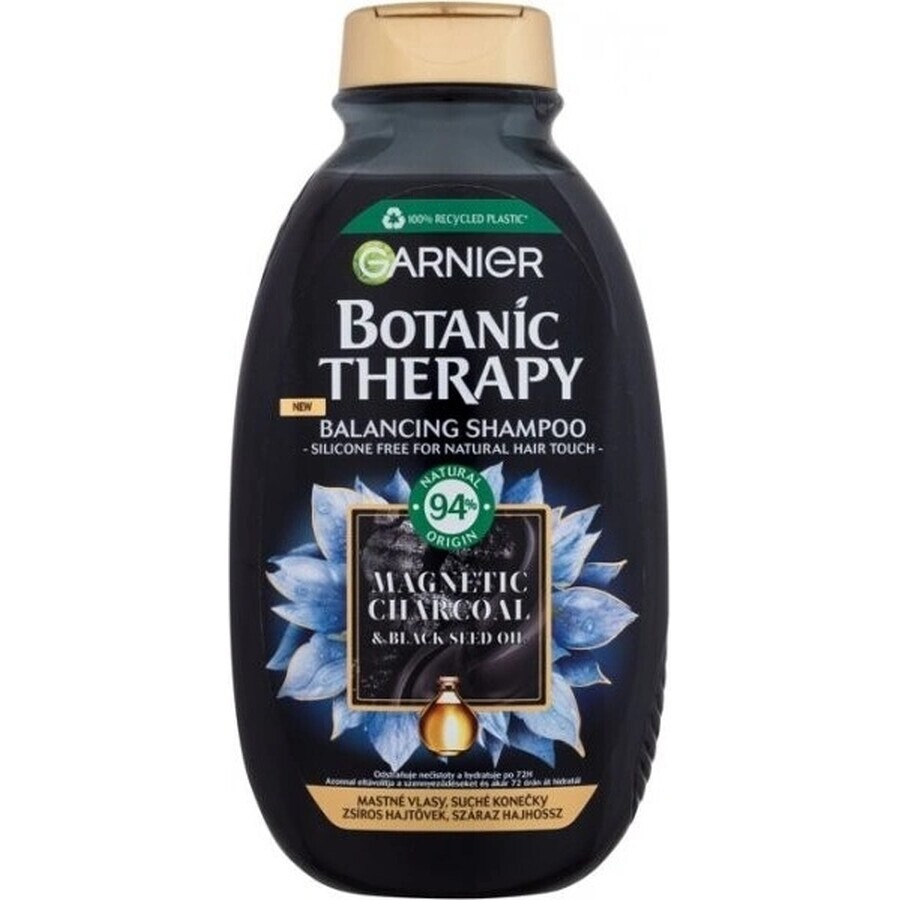 Garnier Botanic Therapy Shampooing nettoyant au charbon magnétique, 250 ml 1×250 ml, shampooing nettoyant