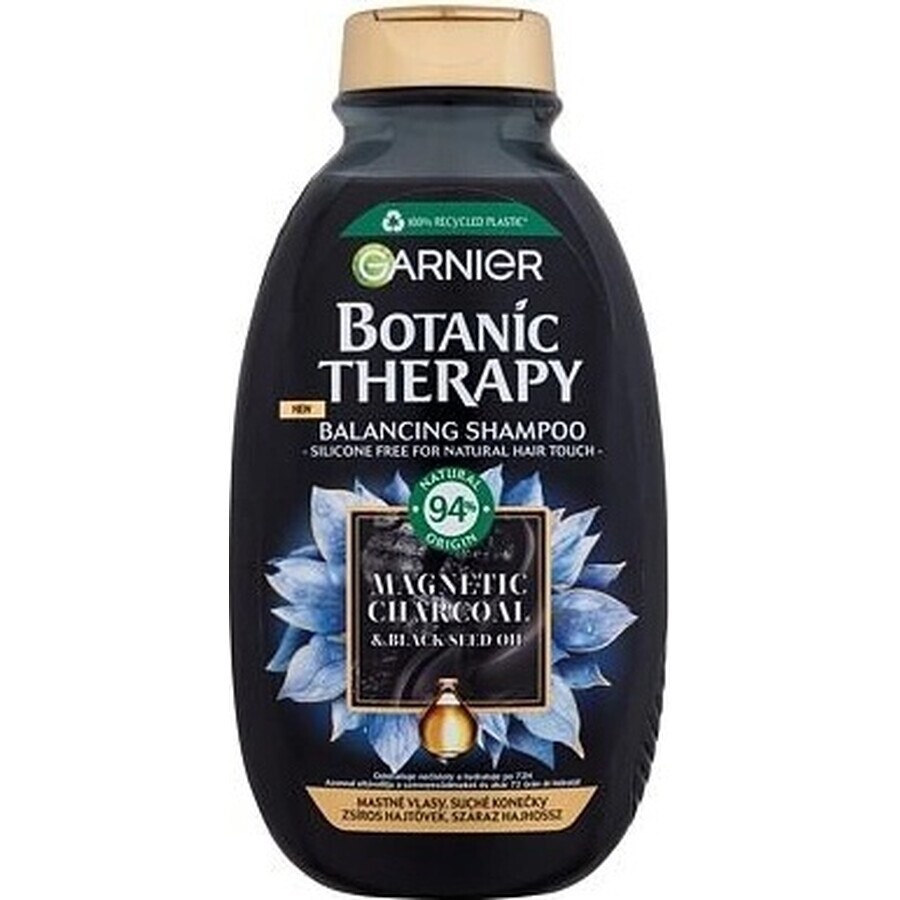 Garnier Botanic Therapy Shampooing nettoyant au charbon magnétique, 250 ml 1×250 ml, shampooing nettoyant