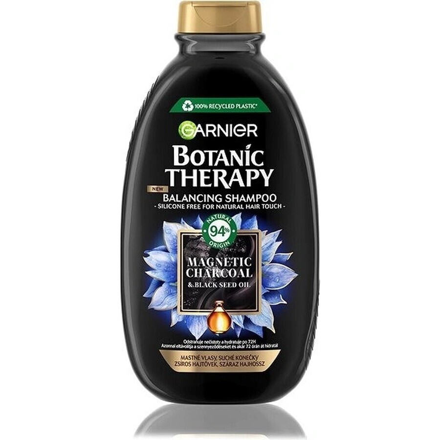 Garnier Botanic Therapy Shampooing nettoyant au charbon magnétique, 250 ml 1×250 ml, shampooing nettoyant