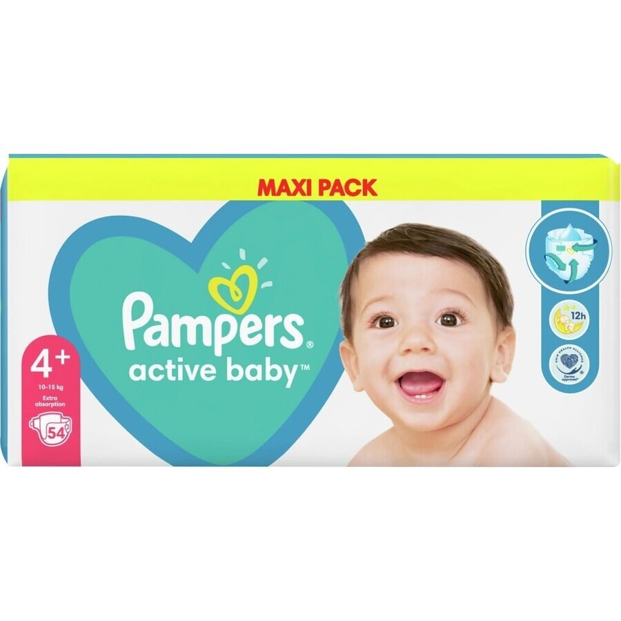 Pampers Active Baby MP S4+ 1×54 stuks, maat S4+, babyluiers