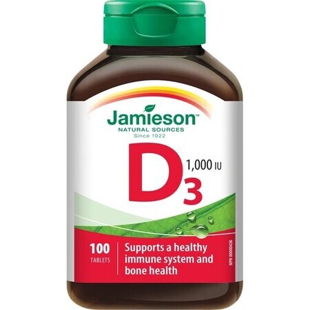 JAMIESON VITAMIN D3 1000 IU 1×100 tbl, food supplement