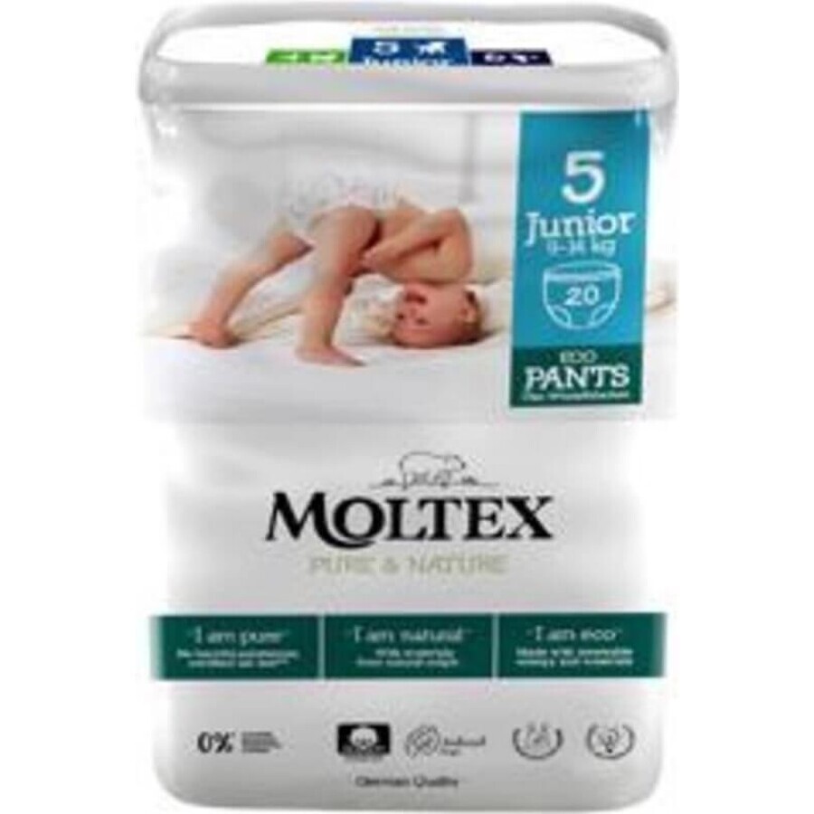 Moltex Pure & Nature Chiloți de scutec stretch Junior 9 -14 kg 1×20 buc, chiloți de scutec