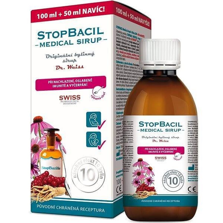 STOPBACIL Medische hoestsiroop Dr Weiss 1×150 ml, hoestsiroop