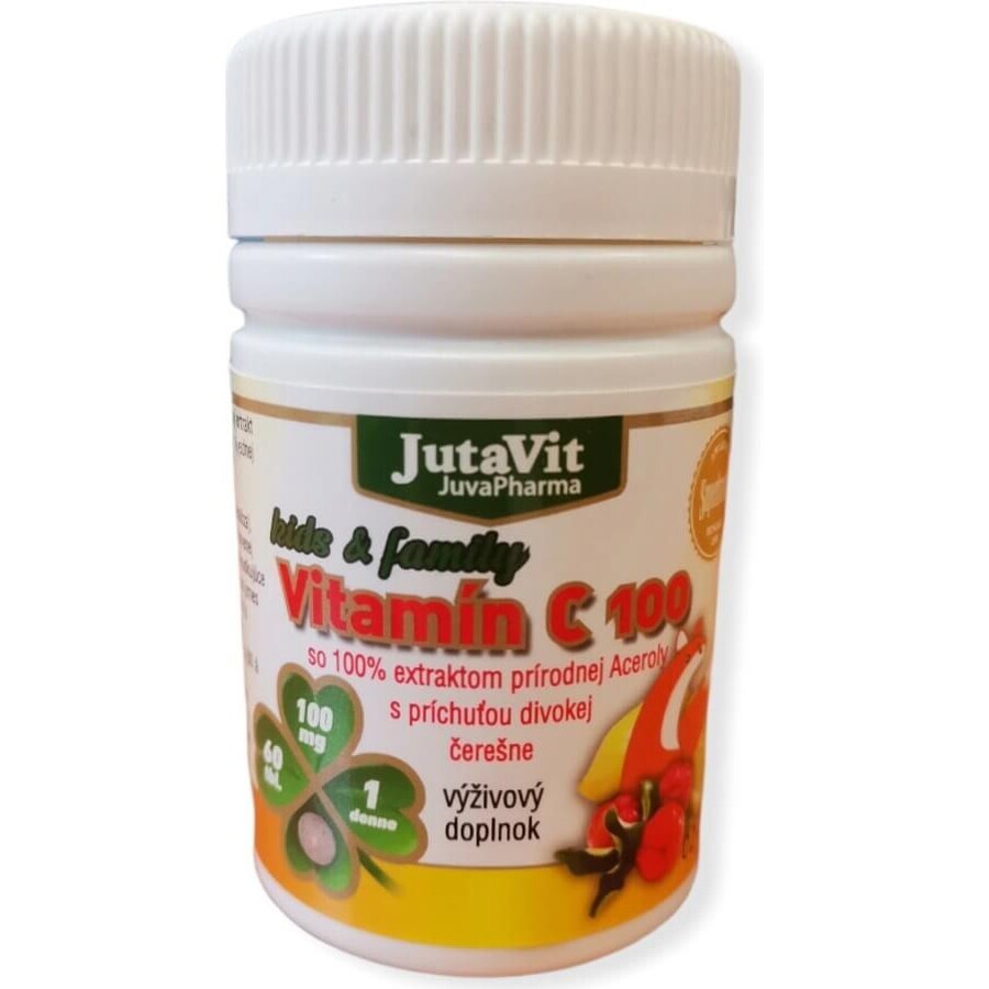 JutaVit Vitamine C 100 enfants 1×60 pcs, complément alimentaire