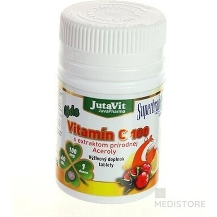 JutaVit Vitamine C 100 enfants 1×60 pcs, complément alimentaire