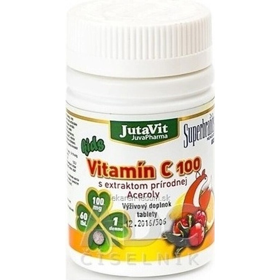 JutaVit Vitamine C 100 enfants 1×60 pcs, complément alimentaire